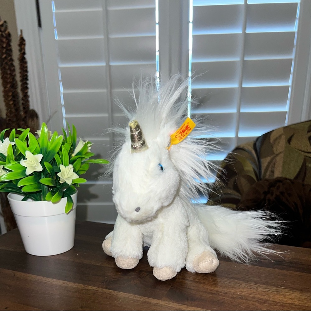 Steiff Soft Cuddly Friends Floppy Unica Unicorn Plush Doll Stuffed Animal